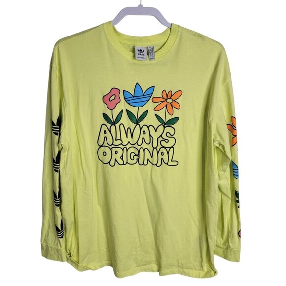 Adidas Always Original Graphic Long Sleeve Shirt Womens Size Medium Streetwear - Picture 2 of 9